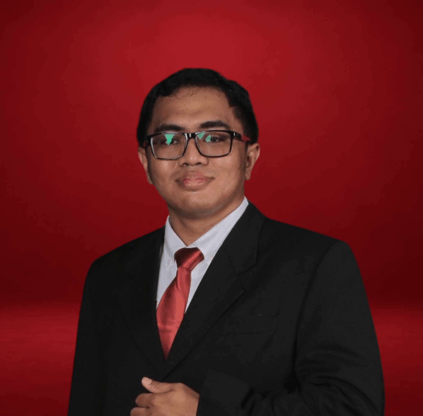 Chaerul Tri Rizki Sembiring, legal associate, in a formal portrait with a calm and confident expression against a minimal neutral background. The setting is understated and professional, reflecting a serious corporate legal tone. Text in the image reads ASSOCIATE 02.